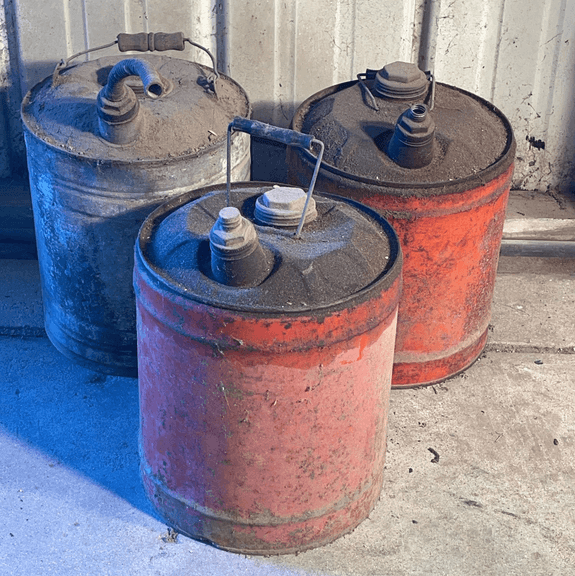 Three Metal Gas Cans
