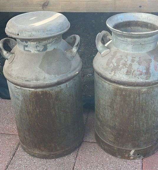 Two Milk Cans & One Lid