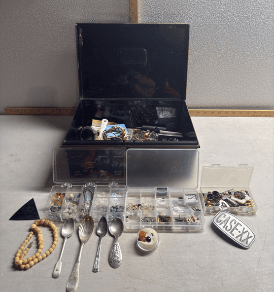 Assorted Jewelry, Solid Pewter Belt Buckle, Spoons & More - Sherwood ...