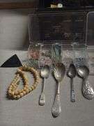 Assorted Jewelry, Solid Pewter Belt Buckle, Spoons & More - Sherwood ...