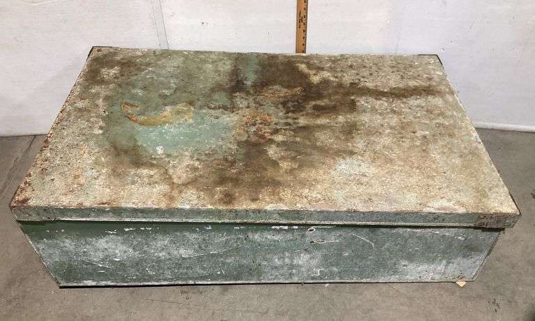 Large Metal Galvanized Steel Box with Lid (48” x 29” & 13” tall) with ...