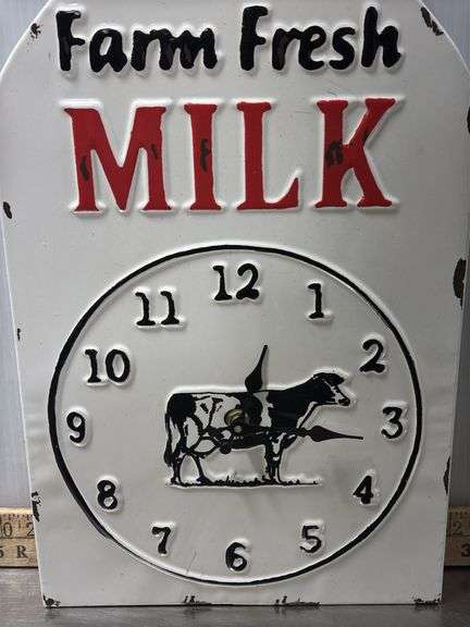 Milk Clock Farm Fresh Milk Clock - Needs Batteries - Sherwood Auctions