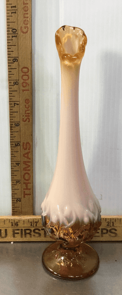 Fenton Cameo Opalescent Lily Of The Valley Bud Vase