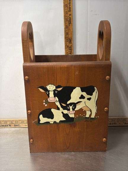 Cow Letter Rack Painted Cow Magazine Rack, Barn Trinket Shelf & Fresh Cut Flower Sign ...