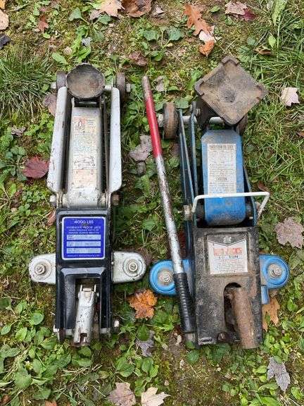 4000 lb Hydraulic Floor Jack & 1.5 Ton Ham Floor Jack- both hold compression