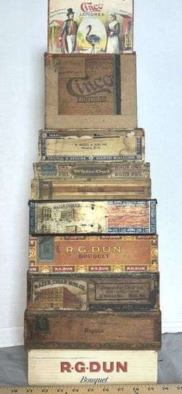 R.G. Dun, Regalia, Maze Cigar Co., Straights, White Owl & Cinco Londres Cigar Boxes