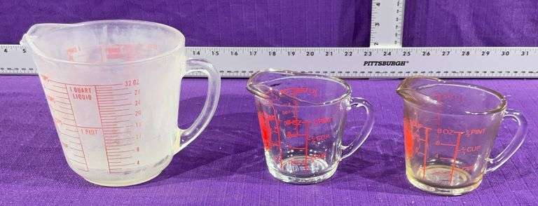 Fire King 4 Cup & Oven Basics 1 Cup Glass Measuring Cups