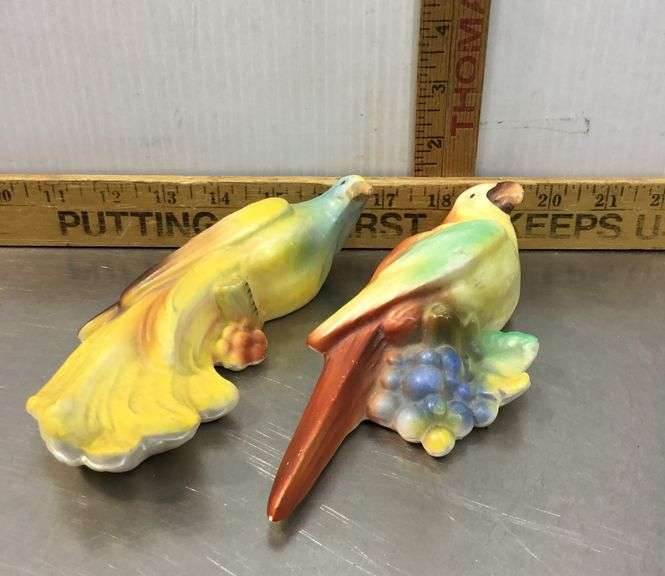 2 Czech Parrot Wall Pockets