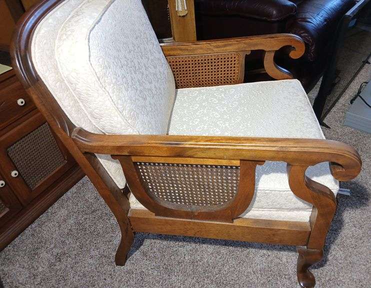 Chippendale Style Armchair with Cane Webbing and a Ball-and-Claw Foot