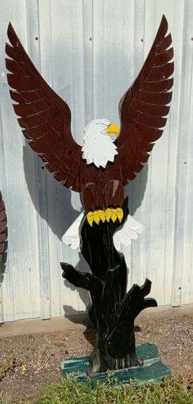 63”T Wooden American Eagle Decor