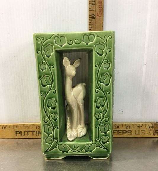 Shawnee Pottery Deer & Ivy Double Vase