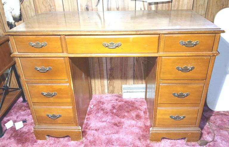 Nine Drawer Wooden Desk- 29"×41"×19"