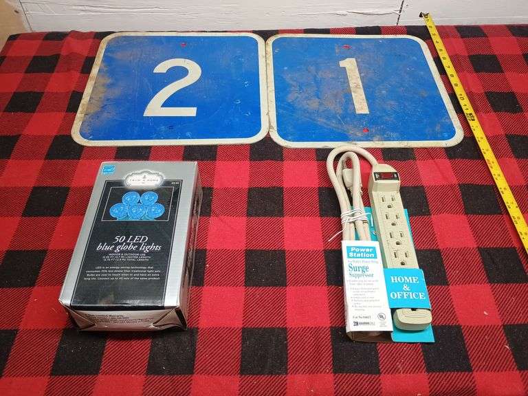 Signs, Power Strip, and Lights - Sherwood Auctions