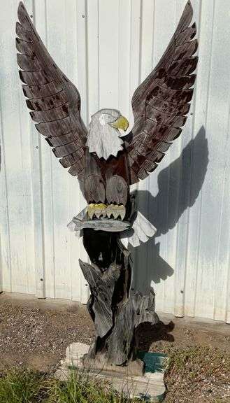 63”T Wooden American Eagle Decor