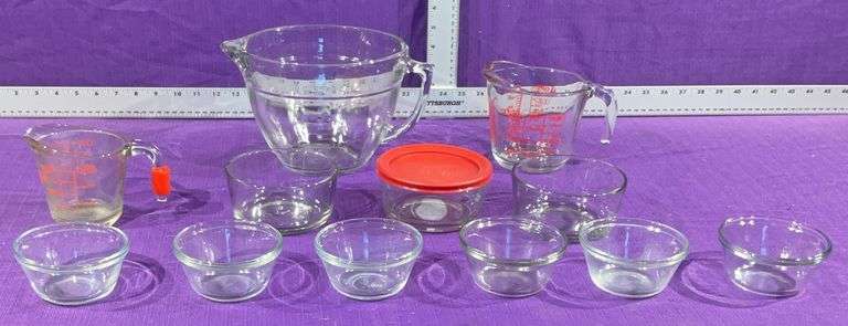 Collection of Anchor Hocking Glass Storage Containers & Measuring Cups