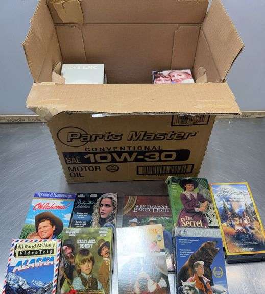 Box of Assorted VHS Tapes