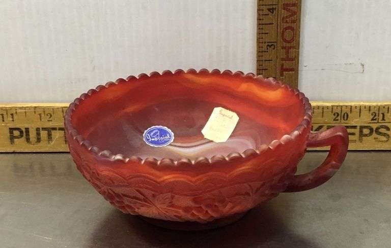 Imperial Glass Red Slag Nappy Bowl