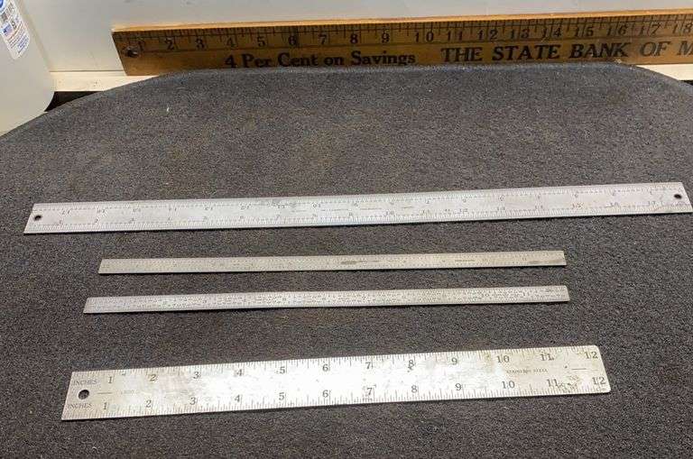 LS Starrett & General Spring Steel Rulers (4) - Sherwood Auctions