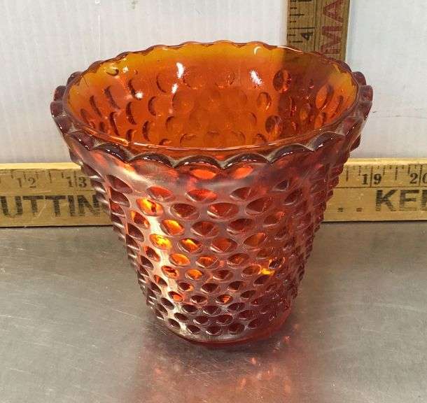 Fenton Amberina Hobnail Small Vase
