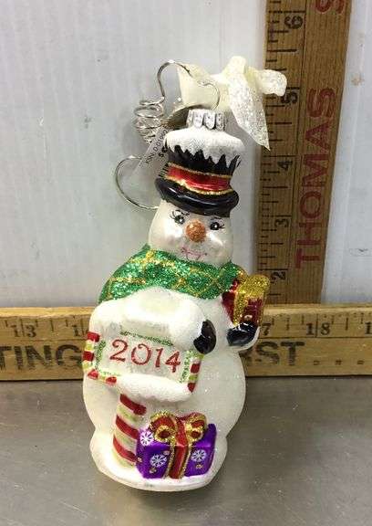 Christopher Radko Happy In Holly Snowman Ornament 2014