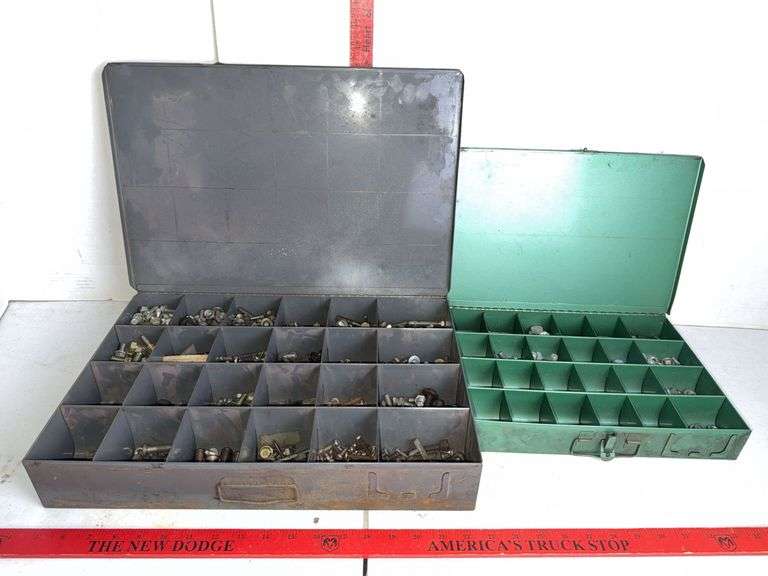 Two Small Metal Parts Organizers