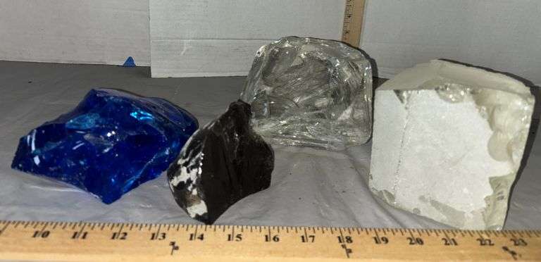 LARGE Deep Blue Slag Glass Boulder Raw Glass, Raw Snowflake Obsidian stone, natural raw rock clear q