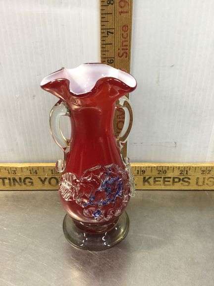 Small Red Art Glass Vase