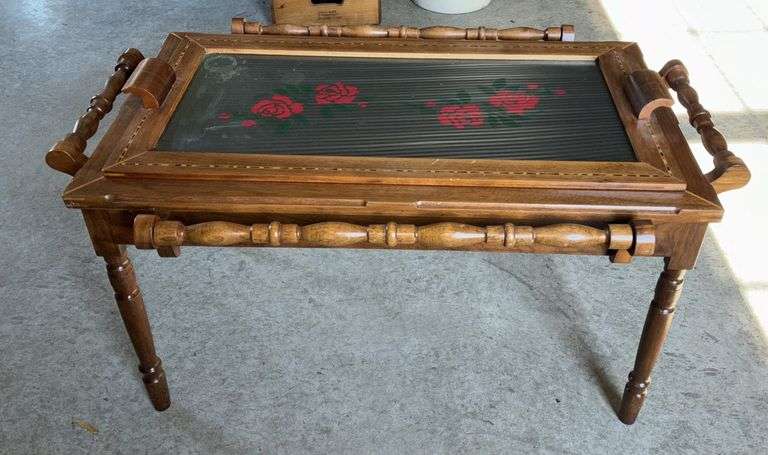 Vintage Tray Table 18”T X 37”L X 23”W