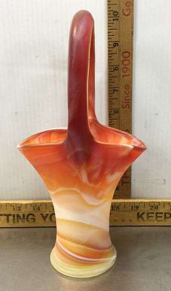 Imperial Glass Olden End O’Day Slag Basket