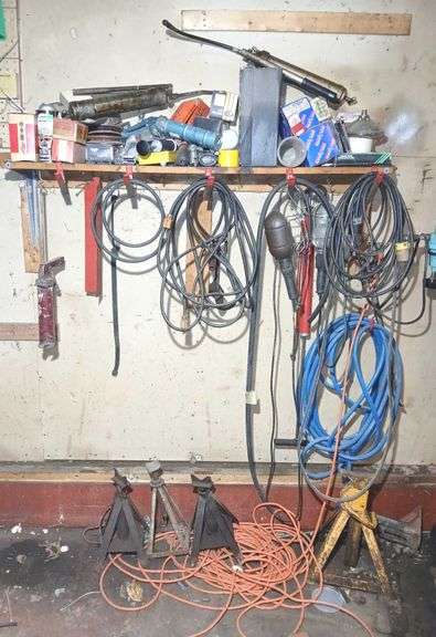 Grease Guns, Trouble Lights, Air Hose, Extension Cords and More Items
