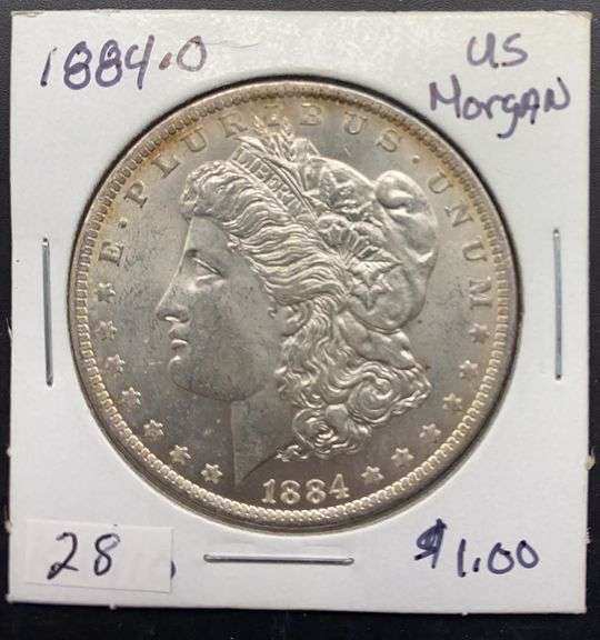 1884 O Morgan Silver Dollar