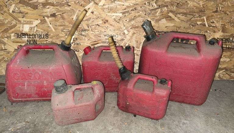 Five Gas Cans