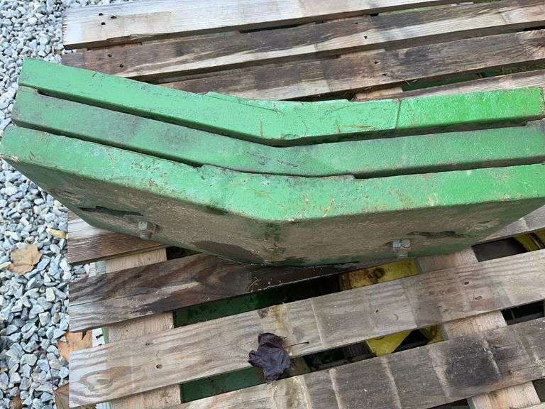 Three John Deere Front Suitcase Weights