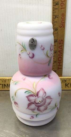 Fenton Blue Burmese Hand Painted Tumbleup