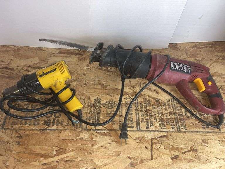 Wagner Heat Gun & Chicago Electric Reciprocating Saw- both have power