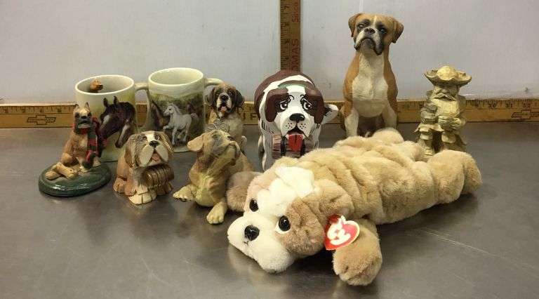 Horse Coffee Mugs, Dog Figurines and Ty Beanie Dog