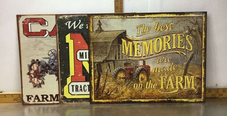 3 Metal Signs