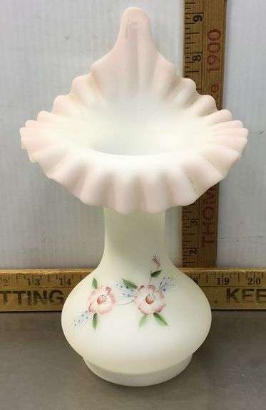 Fenton Hand Painted Jack In The Pulpit Vase