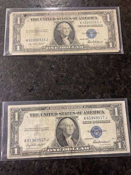 1935F $1 Silver Certificates w/ Blue Seal
