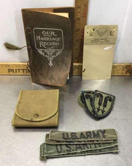 U.S. Army Patches, Army Auto Strap Razor Holder, Marriage Record and ...