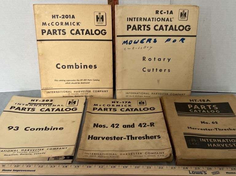 1960's McCormick International Harvester Parts Catalogs Sherwood Auctions