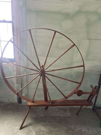Antique Spinning 4’ Round Wheel