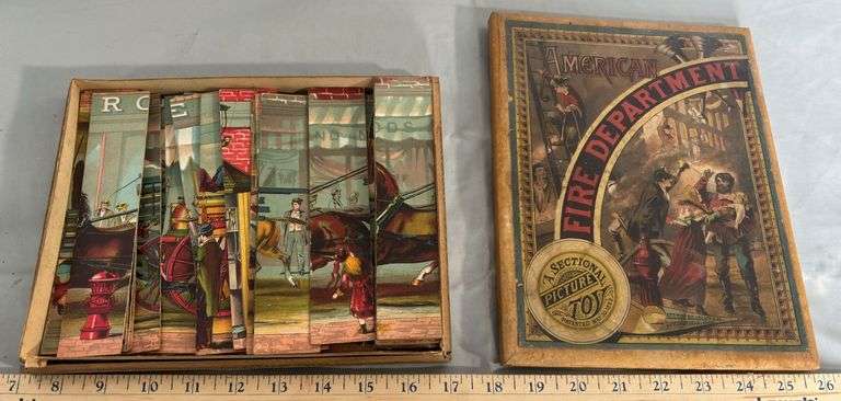 1882 American Fire Department Sectional Picture Toy by Milton Bradley