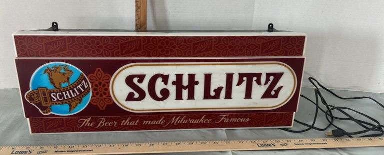 1970 Schlitz Beer Advertising Electric Sign- lights up