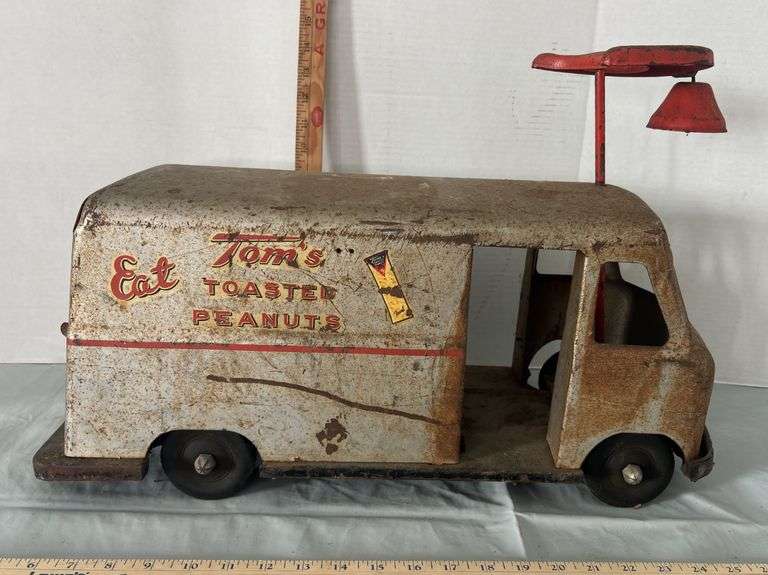 1950's Pressed Steel Tom’s Toasted Peanut’s Advertisement Ride On Truck