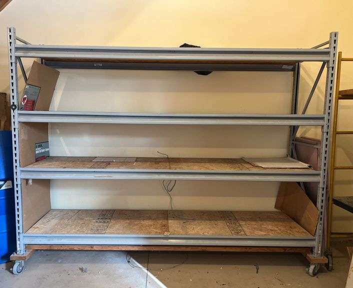Heavy Duty Shelving Unit on Casters (79”T,100”L24.5” D) - Sherwood Auctions