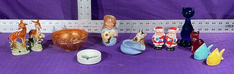 Royal Doulton “The Florist”, Carnival Glass Candy Dish, Salt & Pepper Shakers & More