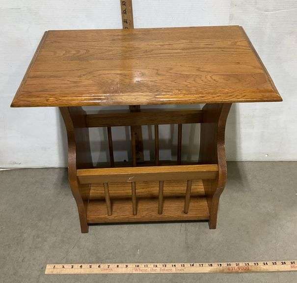 Wooden Table Magazine Rack - Sherwood Auctions