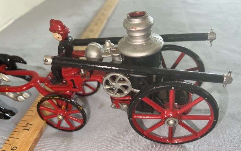 Cast Iron Horse Drawn Fire Engine - Sherwood Auctions
