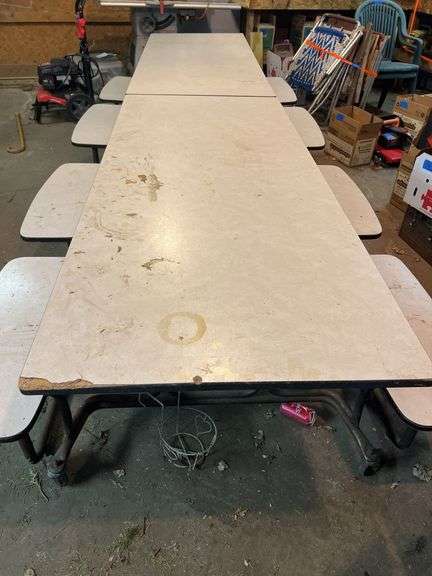 Folding Cafeteria Style Table on Wheels (11’ 10”Long)